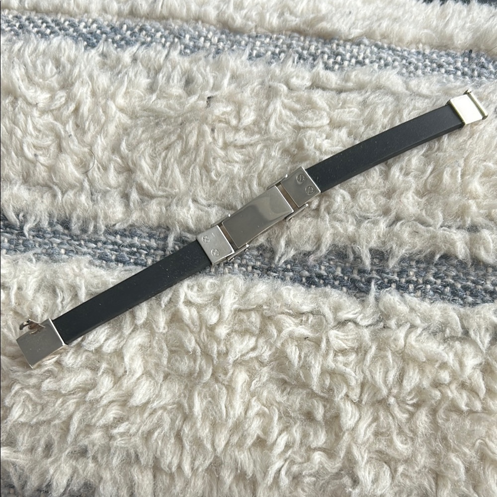 Silver and Black (Rubber Band) Bracelet